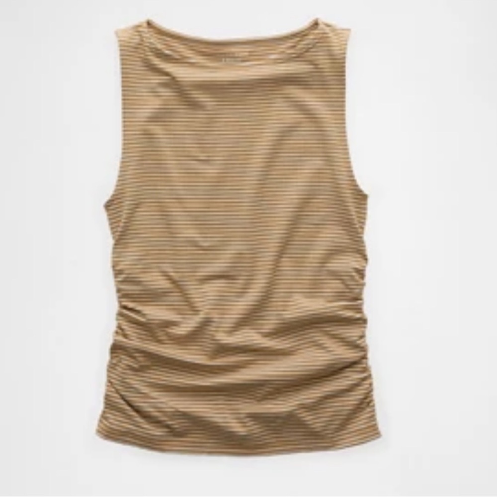 American Eagle Ruched Boat Neck Tank Top